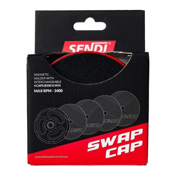 Magnetische adapter voor polijstpads met verwisselbare houders SENDI SwapCap 4x Ø100 - Afbeelding 2